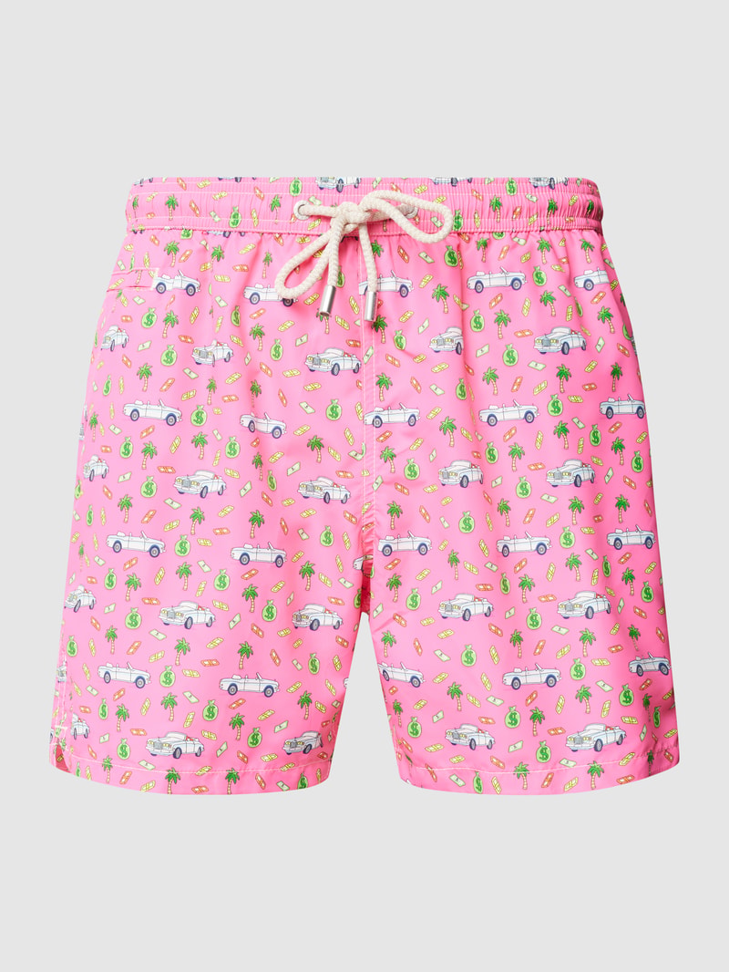 Badehose mit Allover-Print Modell 'FANTASY' in pink