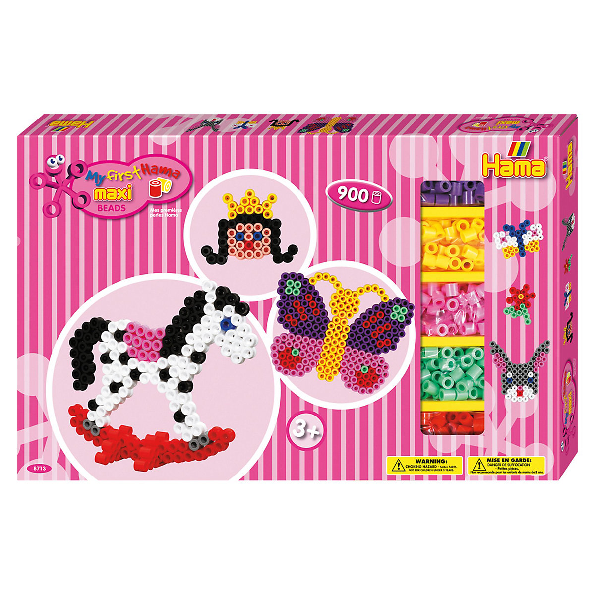 HAMA 8713 Geschenkset pink, 900 maxi-Perlen & Zubehör