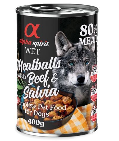 Alpha Spirit Dog Meatballs 6 x 400 g