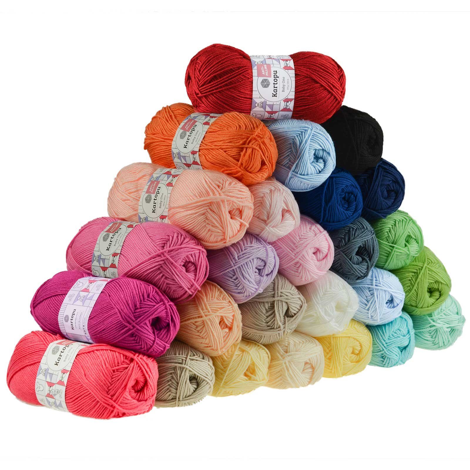Kartopu 5 x 100g Strickgarn Kartopu BABY ONE Häkelwolle, 250 m, K861 sand