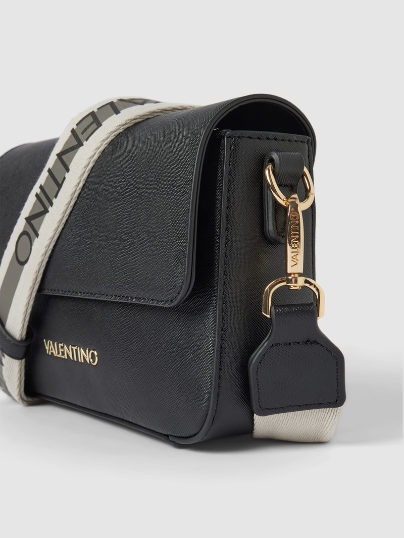 Handtasche mit Label-Detail Modell 'ZERO' in schwarz