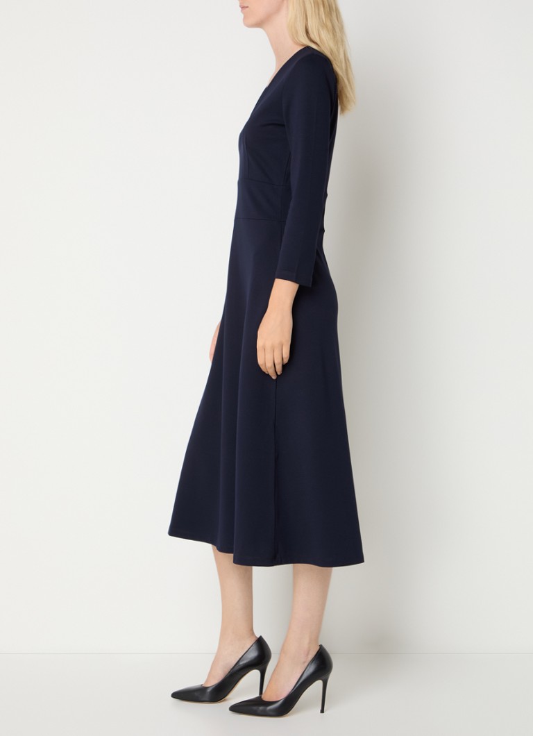 Vestido midi Yvonne de LKBennett con mangas abullonadas.