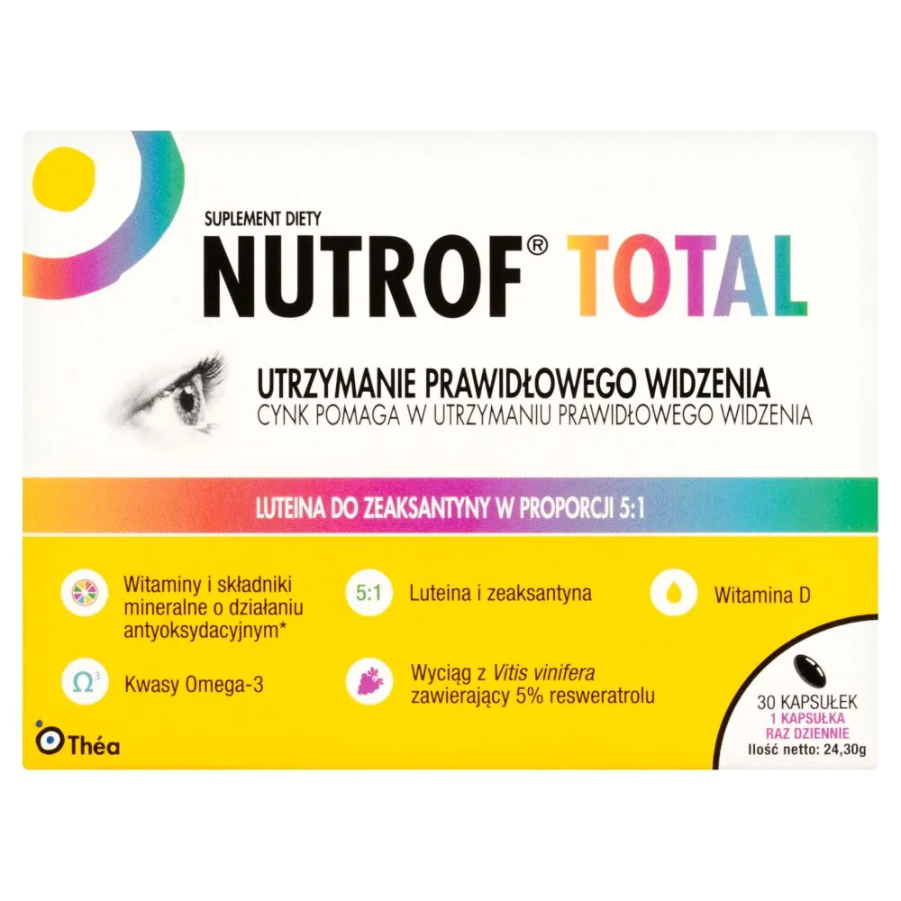 „Nutrof Total“, maisto papildas regėjimui palaikyti, 30 kapsulių