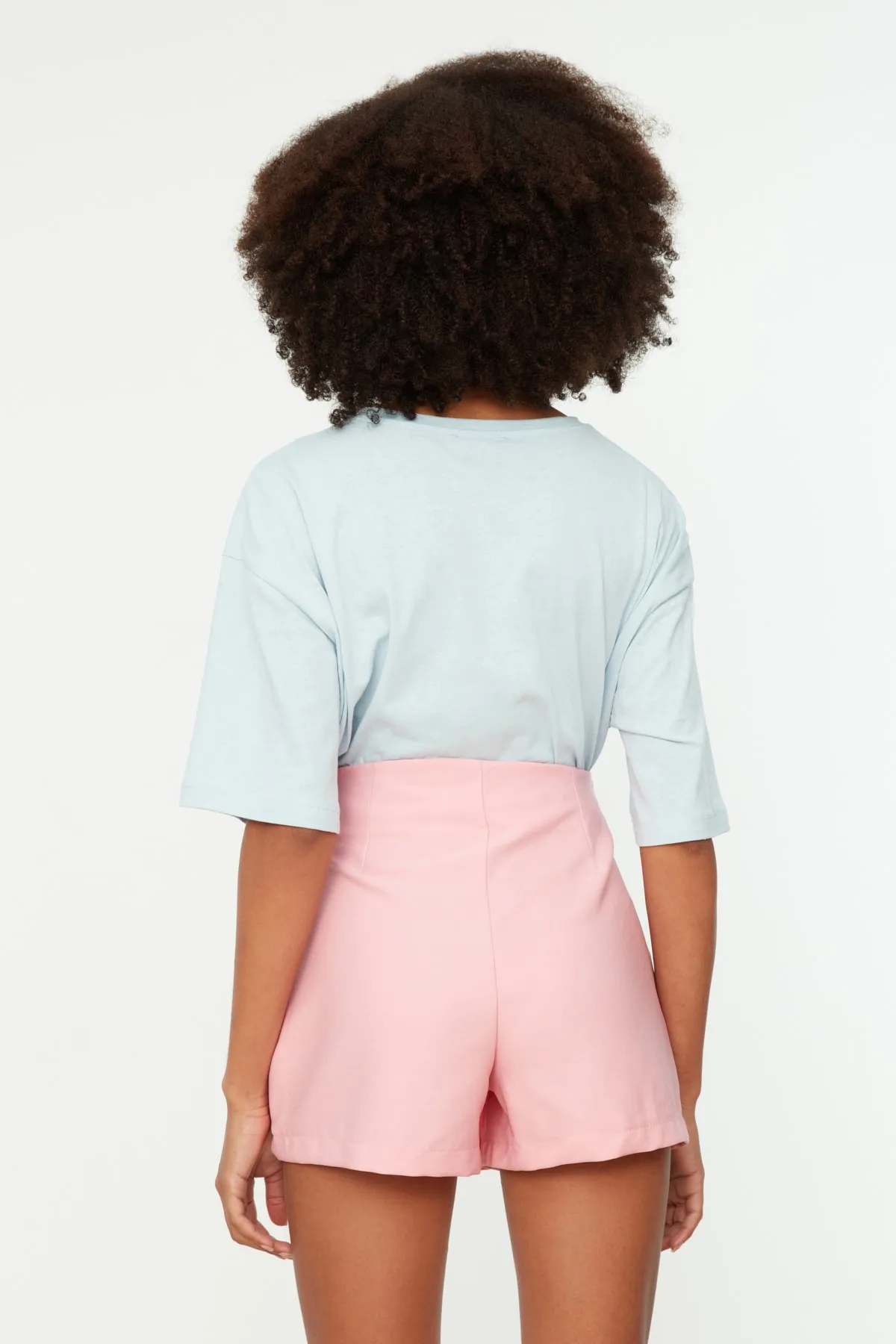 Trendyol Collection  Shorts - Rosa - Hoher Bund
