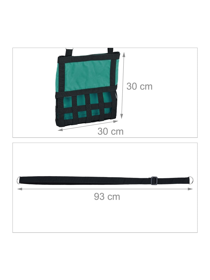 relaxdays Heutasche in Grün/ Schwarz - (B)30 x (H)30 cm günstig kaufen onesize