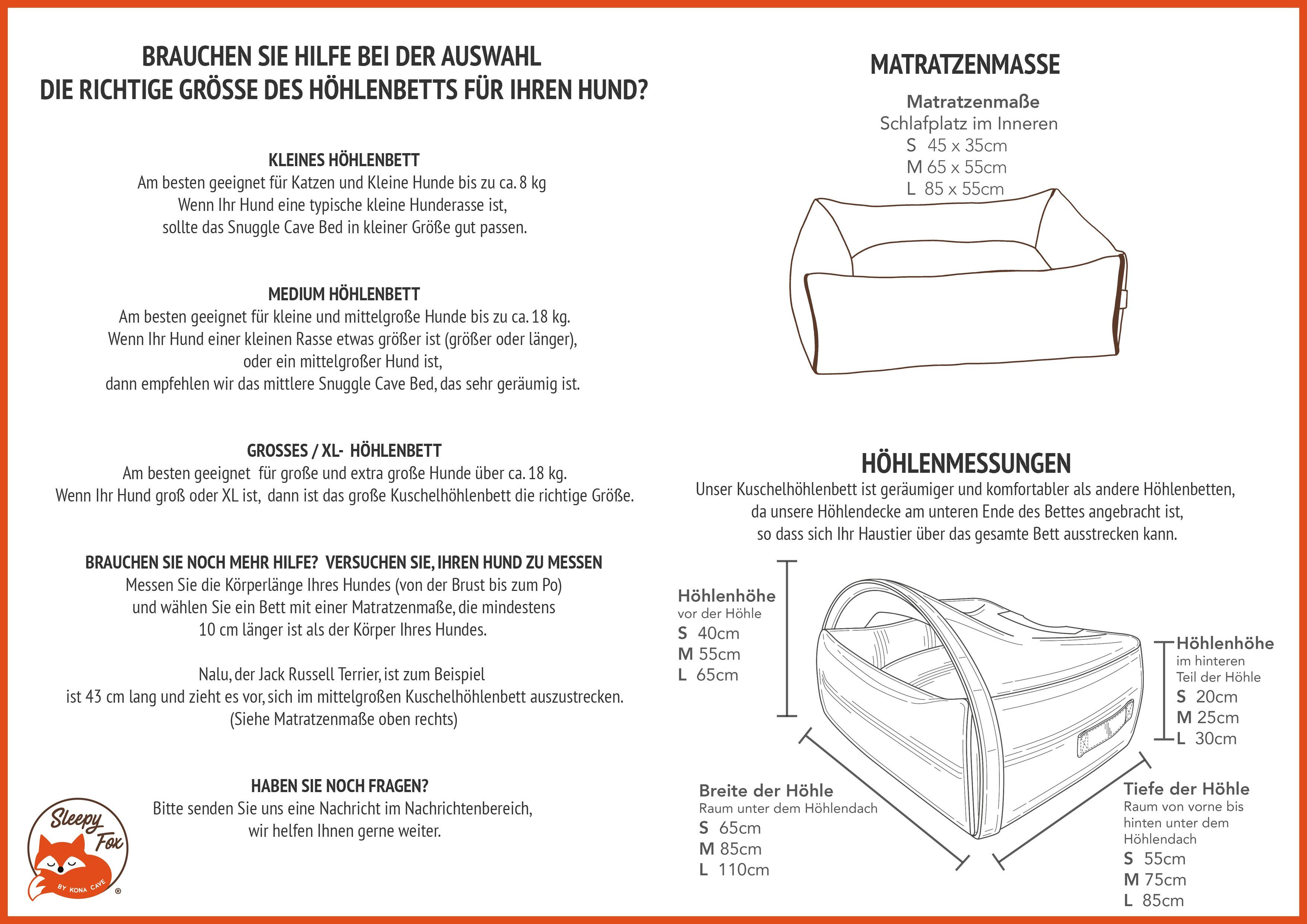 Sleepy Fox® Tierbett Sleepy Fox® Premium Kuschelhöhlenbett, XXL, Hundehöhle, Katzenhöhle, Sleepy Fox ist das sicherste Höhlenbett