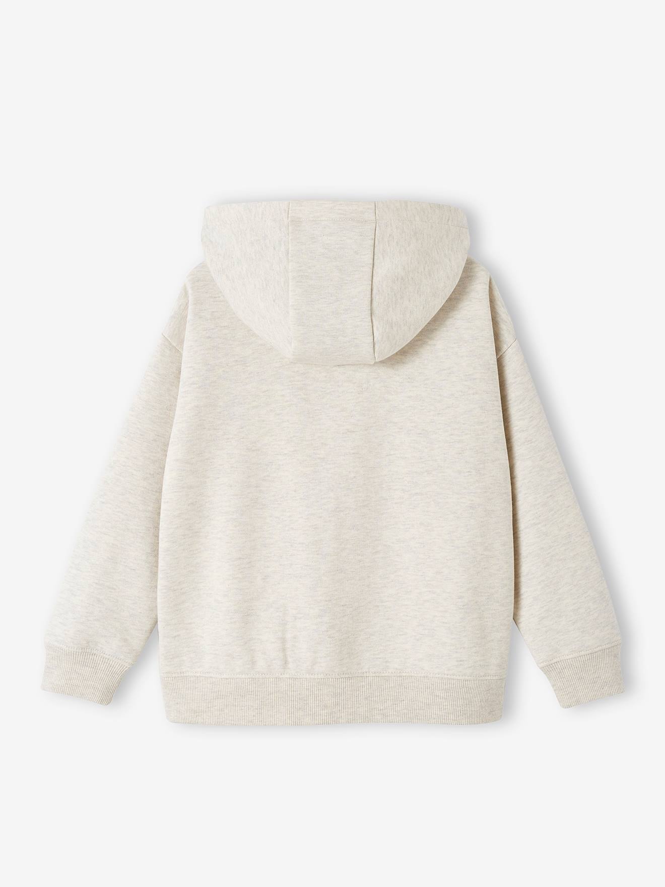 Vertbaudet Jungen Kapuzensweatjacke mit Reißverschluss - beige meliert