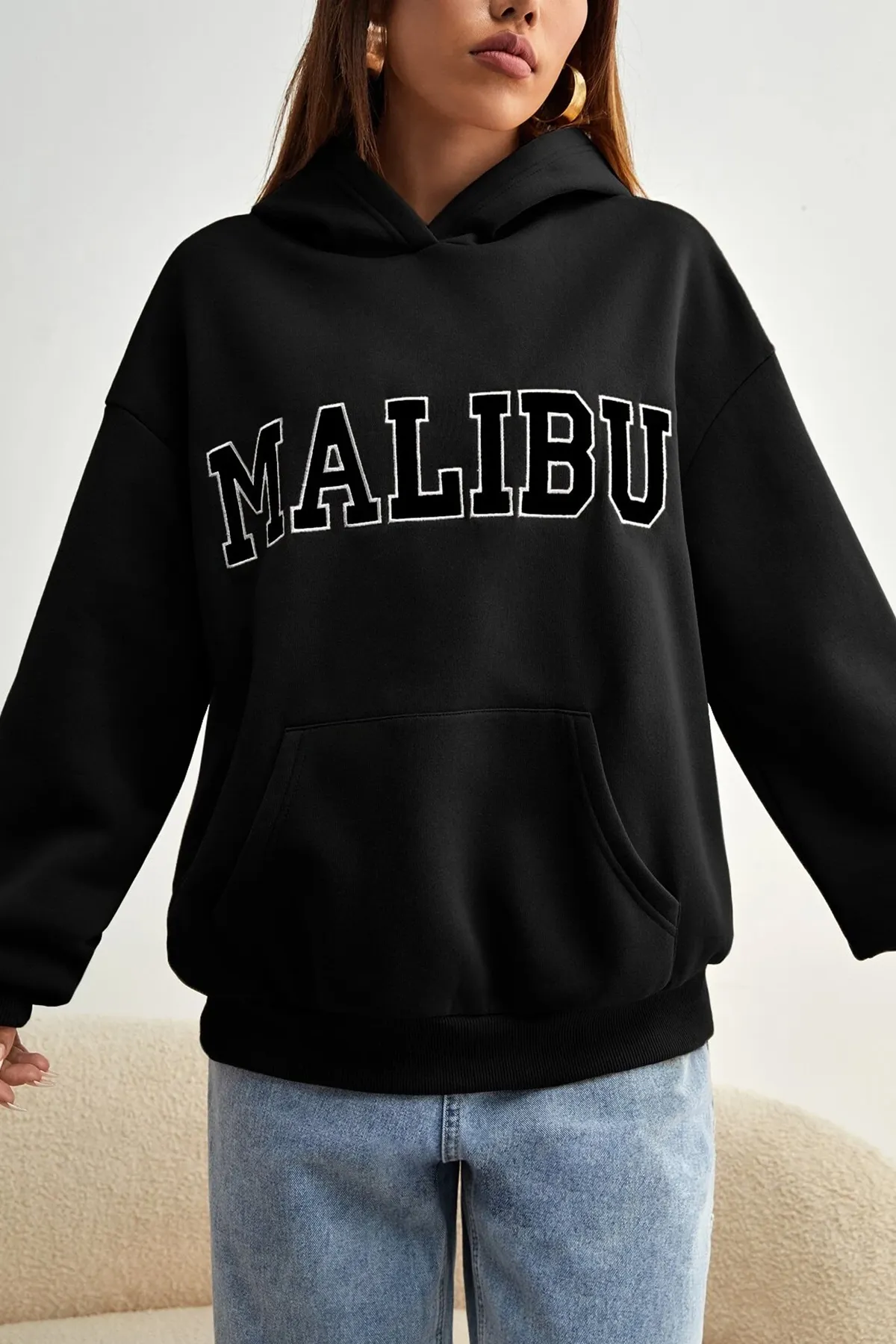 uyguntarz  Unisex-Sweatshirt mit Malibu-Aufdruck in Übergröße