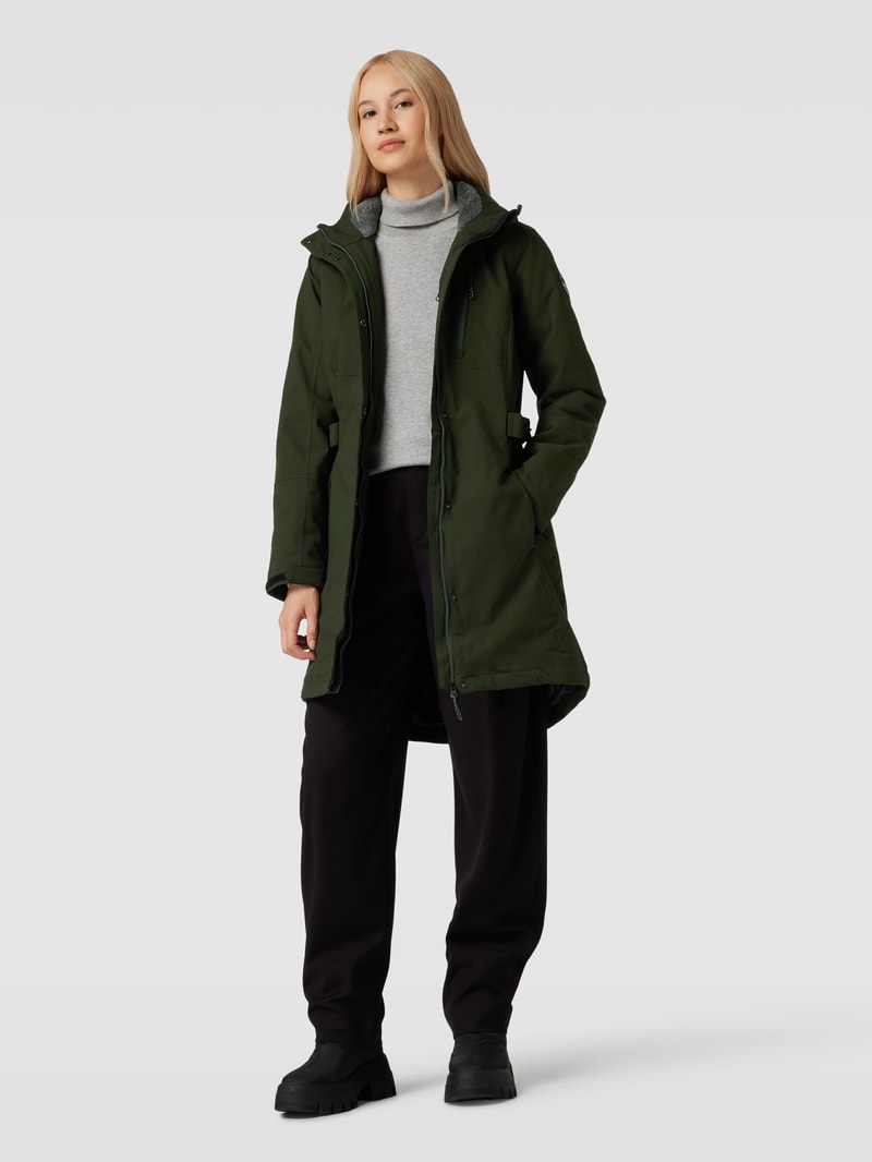 Jacke mit Label-Details Modell 'KOW' in olivgrün