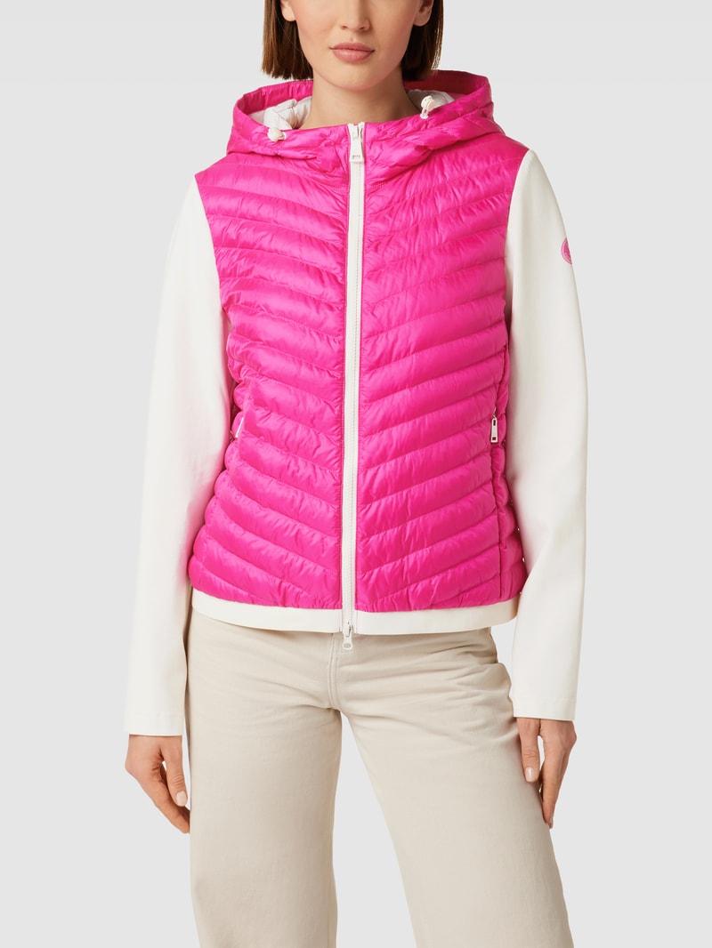 Steppjacke mit Label-Detail in pink