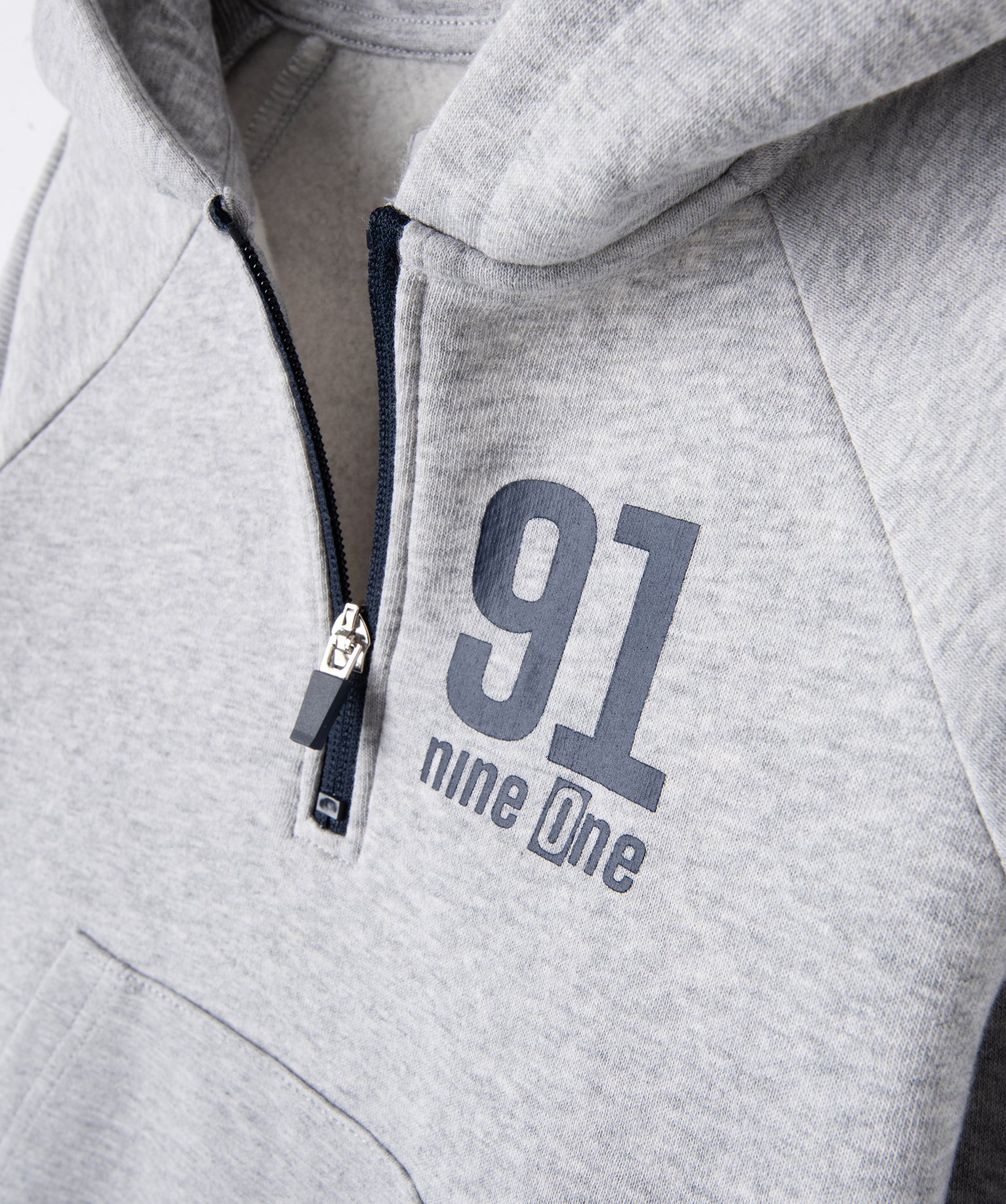 Sweat à capuche avec col zippé Garçon gris | GEMO