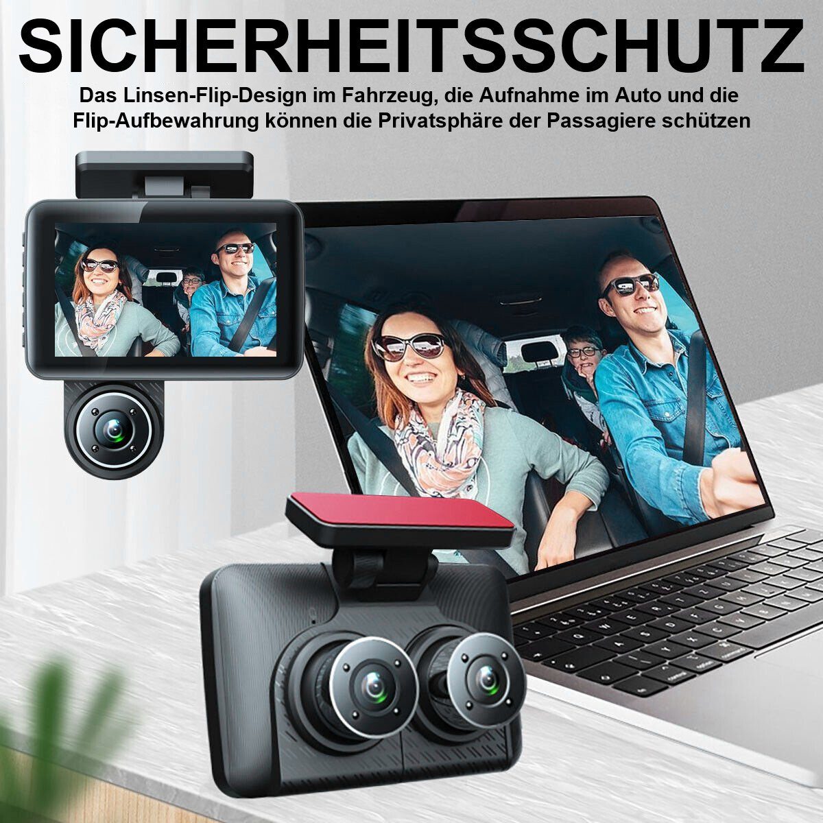 Yoyaxi 1080P HD Dual-Dashcam Dashcam (Auto-DVR-Videorecorder, G-Sensor, vorne und hinten, Kamera)