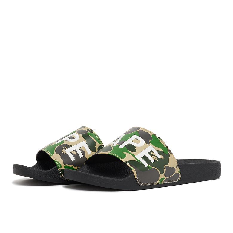 A Bathing Ape ABC Camo Slide Sandals M1 green