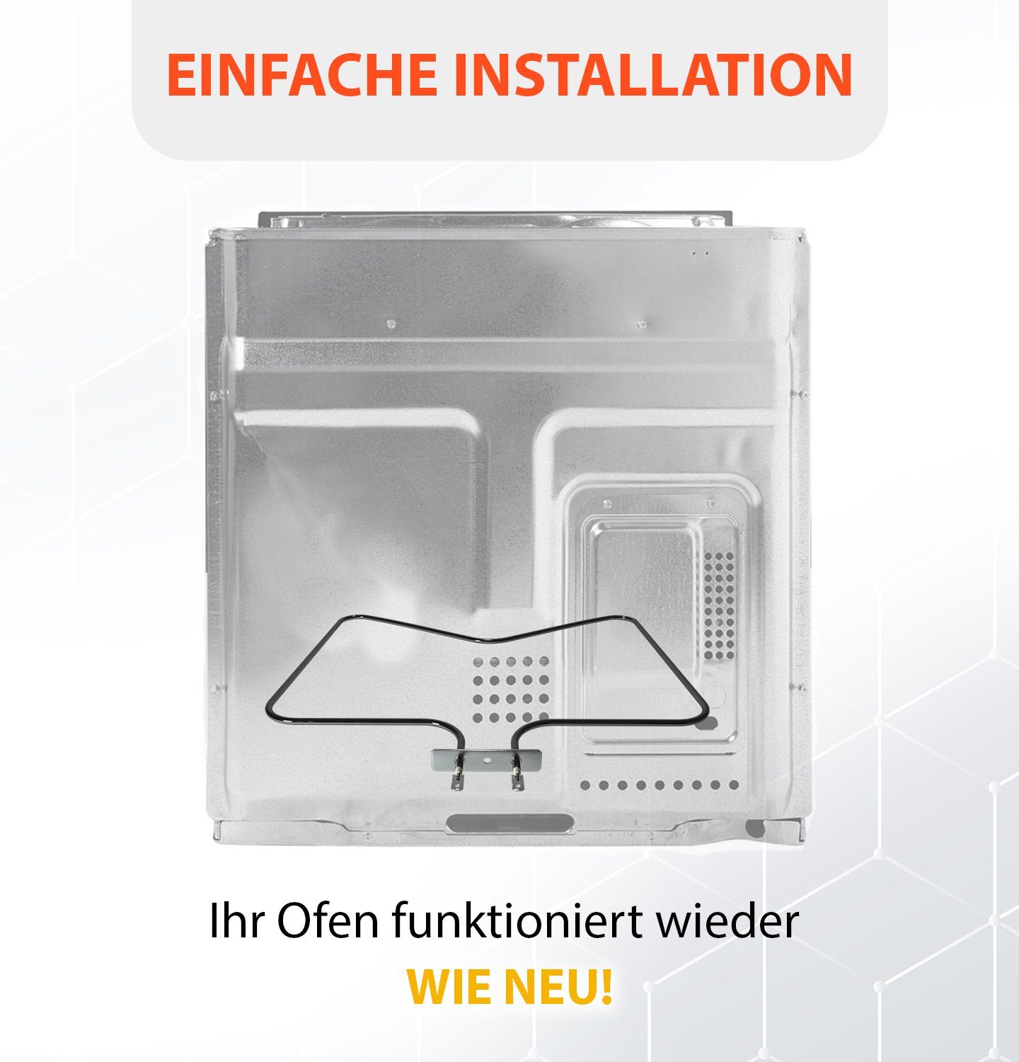 VIOKS Heizkörper Heizelement Ersatz für Whirlpool 480121100591, Unterhitze 230V 1150W für Backofen Herd