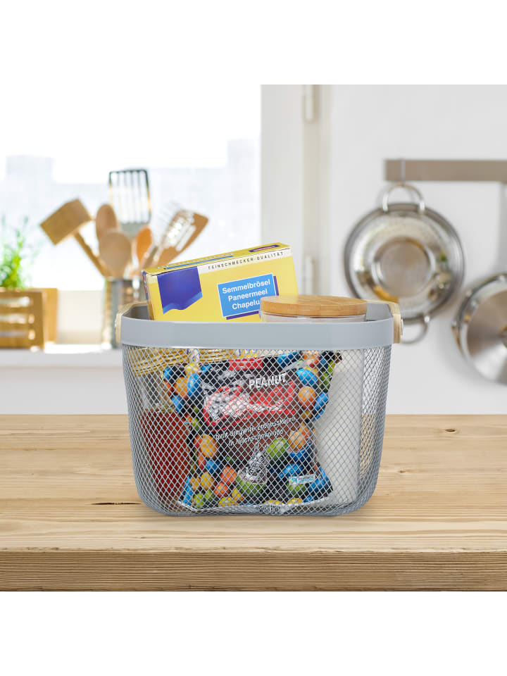 relaxdays Aufbewahrungskorb in Grau - (B)26 x (H)17,5 x (T)24,5 cm günstig kaufen onesize