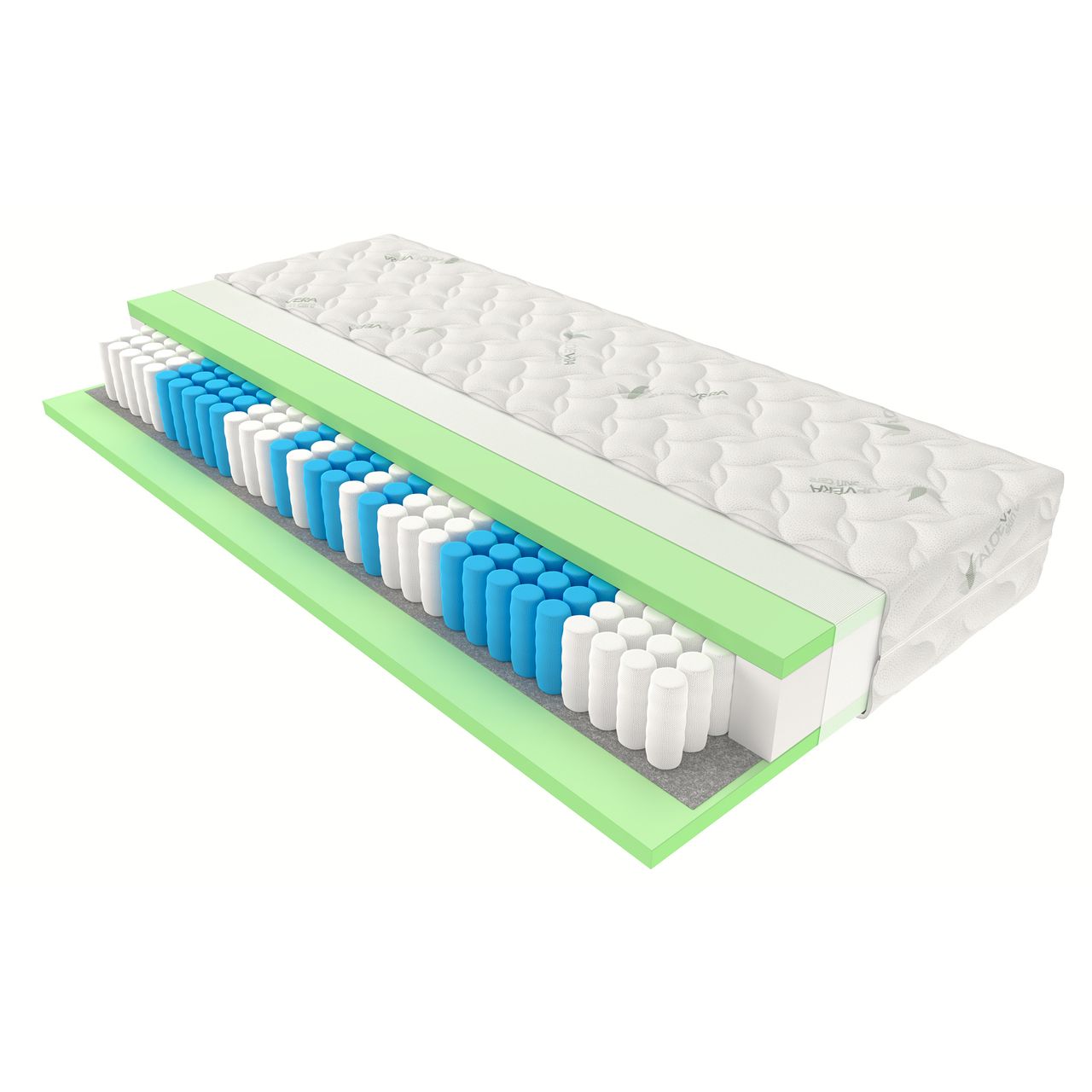 IHG 7 Zonen Kaltschaum Tonnen-Taschenfederkernmatratze Aloe Vera InterMED KS 90x200 cm H3