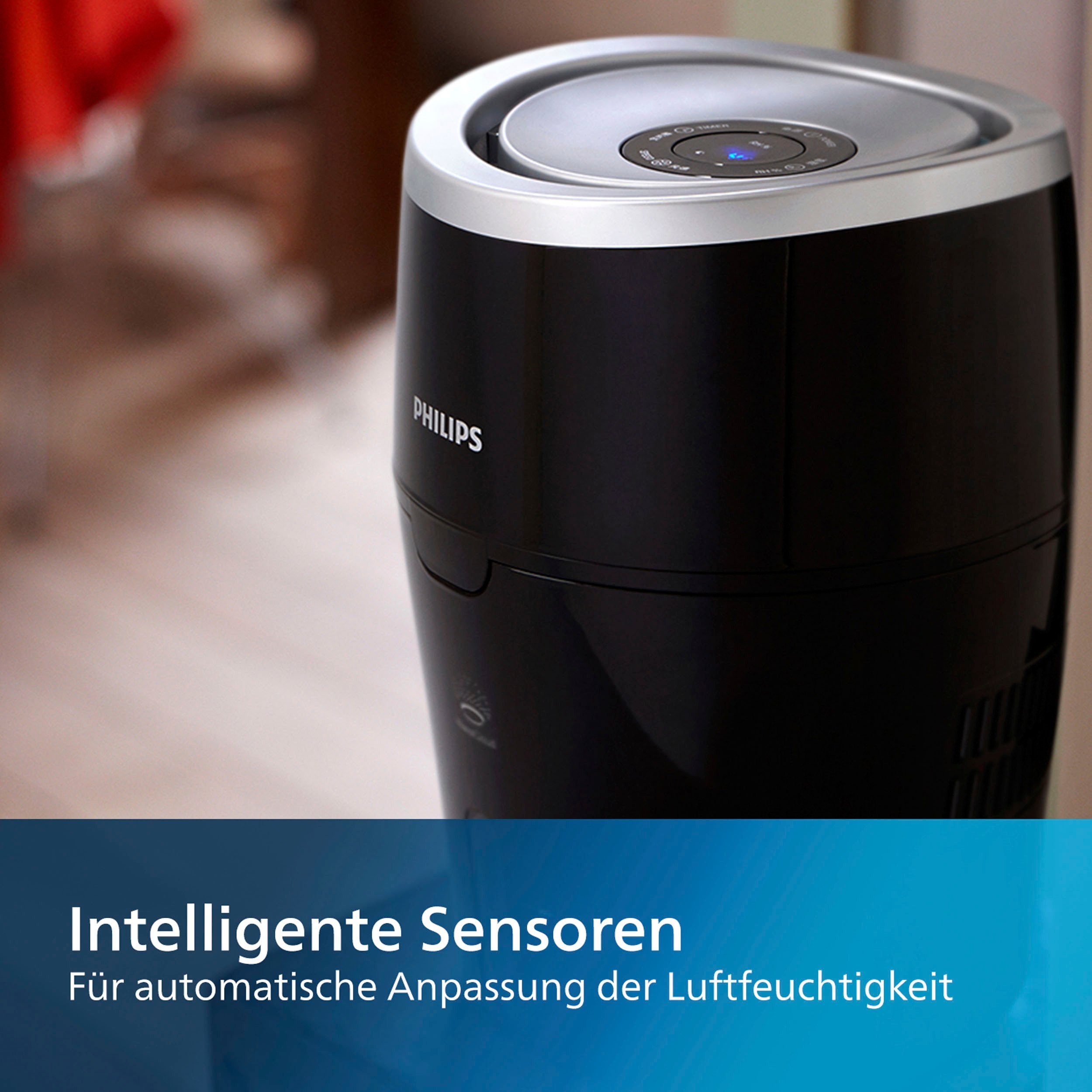 Philips Luftbefeuchter HU4814/10 2000 Serie, 2 l Wassertank, für 40 m² Räume, mit NanoCloud-Technologie