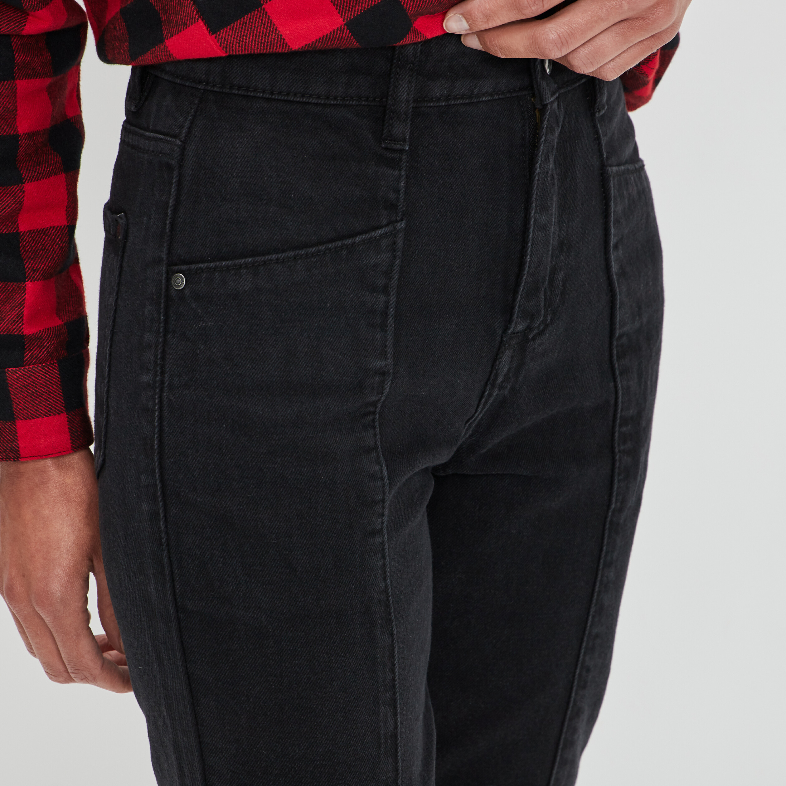 Jeans slim taille haute noir femme | La Halle