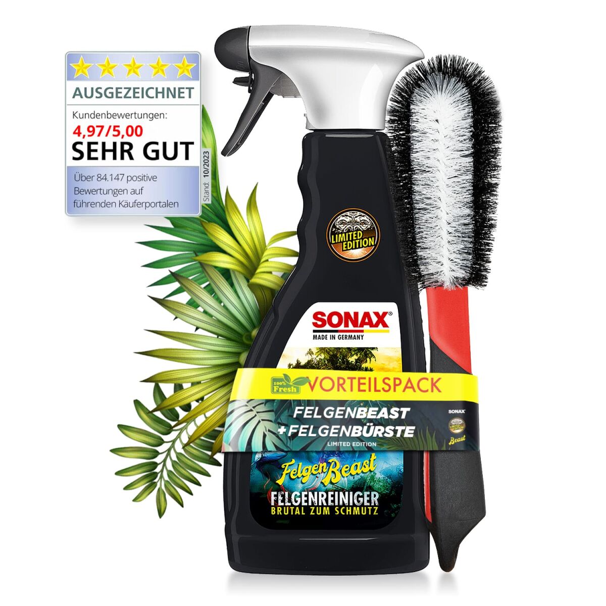 SONAX FelgenBeast 500ml SonderEdition Bundle mit Felgenbürste