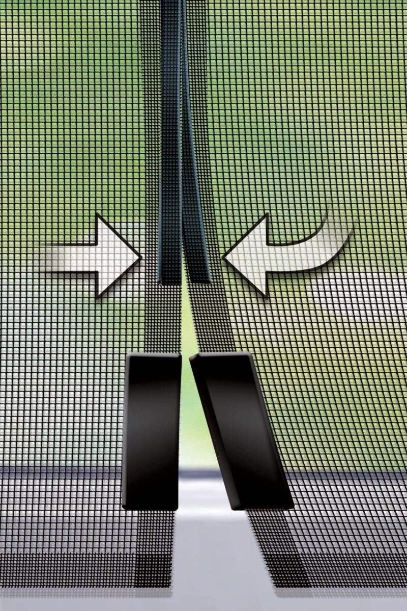 SCHELLENBERG Insektenschutz-Vorhang Magnetvorhang für Balkontür, Insektenschutz mit Magneten für Türen, 120 x 240 cm, anthrazit, 50643
