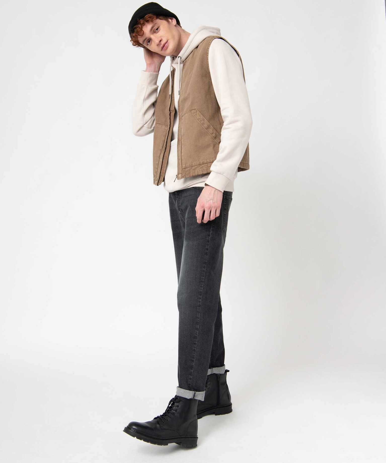 Veste sans manches à fermeture zippée homme beige fonce | GEMO