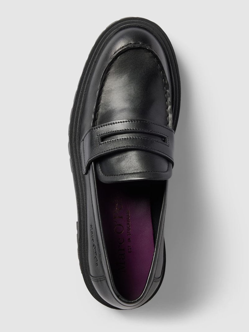 Penny-Loafer mit Label-Detail in schwarz