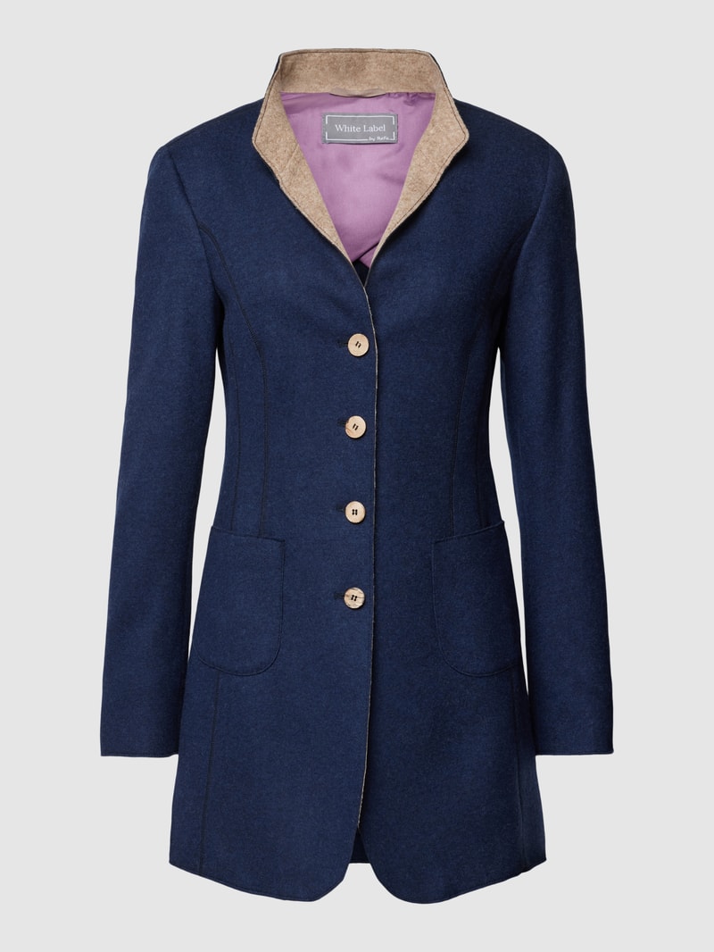 Blazer mit Stehkragen in marineblau