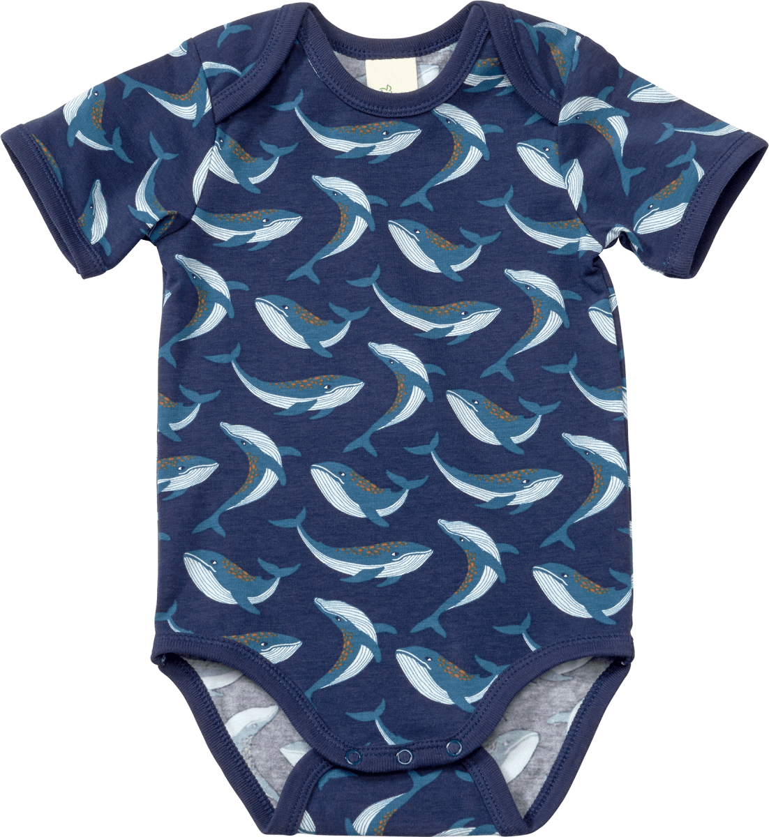 Body Kurzarm Pro Climate mit Wal-Muster, blau, Gr. 98/104, 1 St