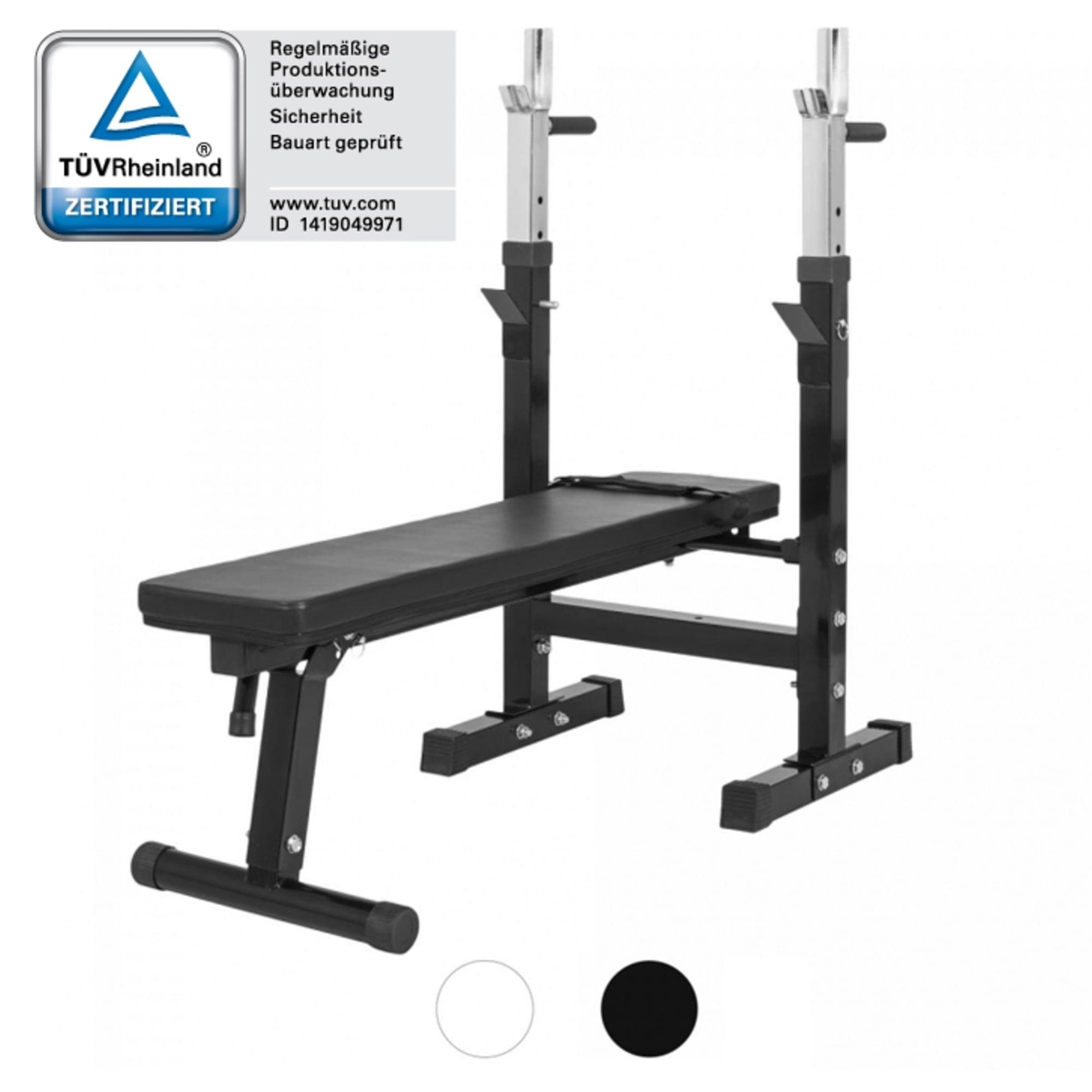 GORILLA SPORTS Hantelbank Langhantelset 100 kg, mit Ablage und Dip-Station, Klappbar