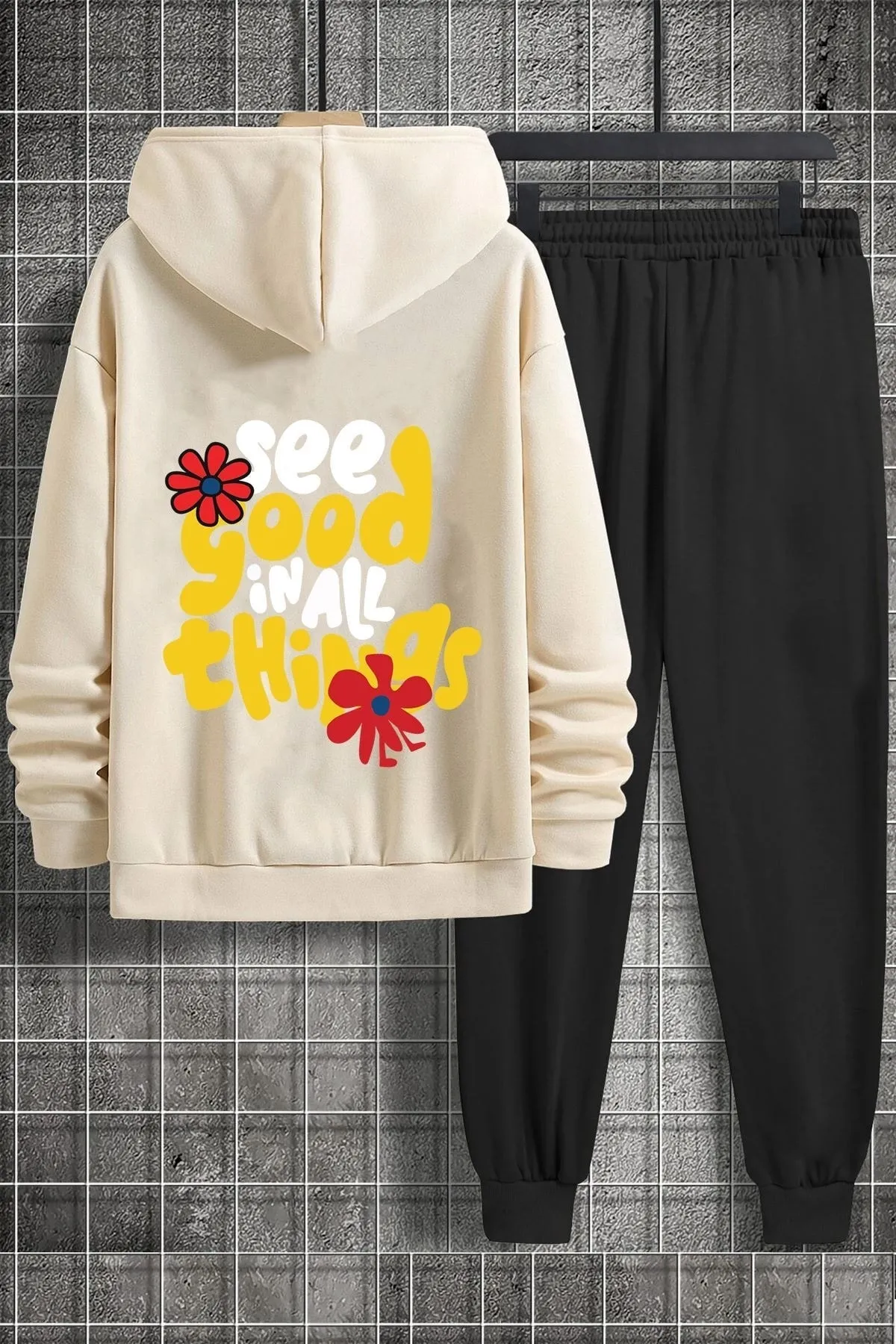 uyguntarz  Bedrucktes Unisex-Trainingsanzug-Set „Good Things“.