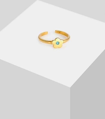 Elli Ring Kinder Blume Kristall 925er Silber