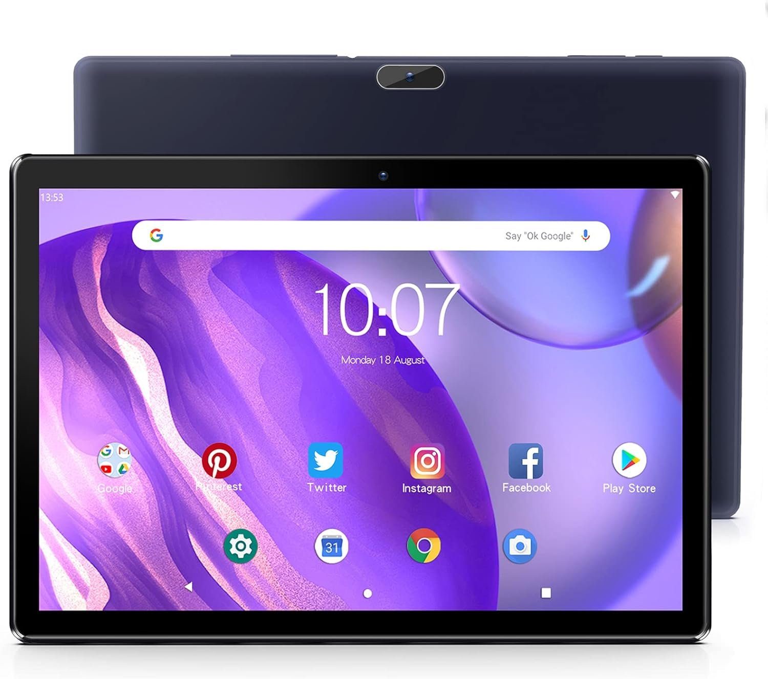 PRITOM Tablet 3G, SIM, 64 GB Quad Core, (TF 512 GB), 6000 mAh Akku Tablet (10