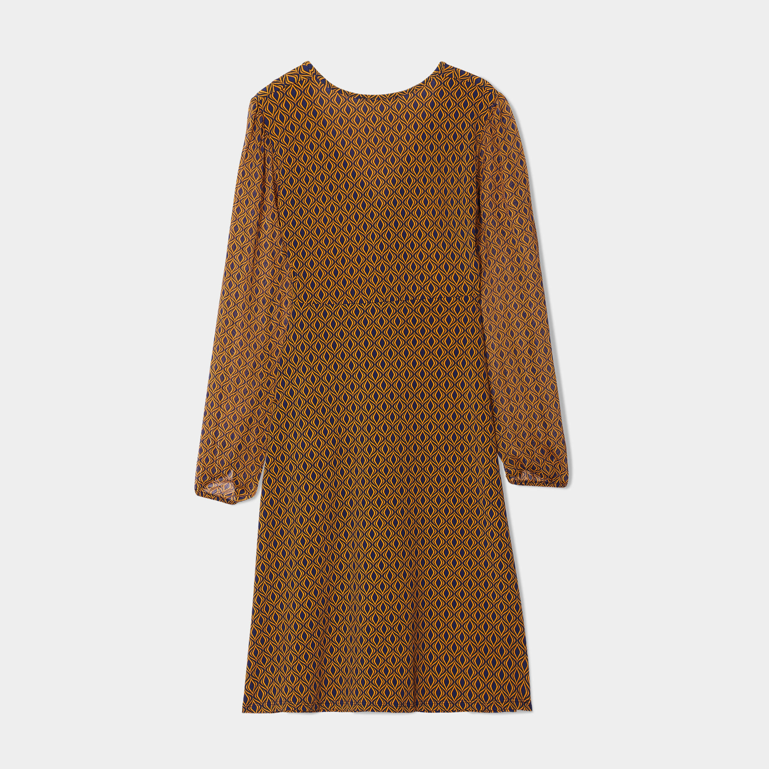 Robe évasée manches 3/4 bleu marine femme | Cache Cache