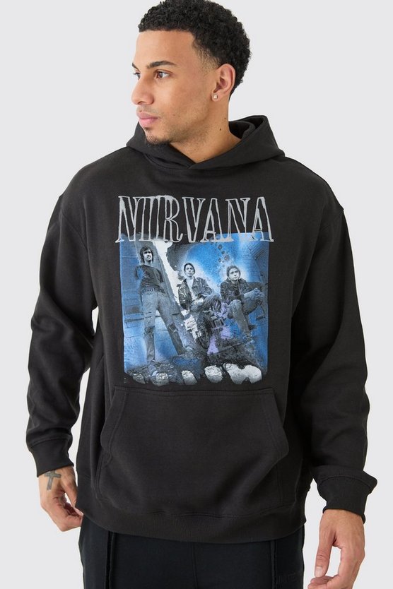Oversize Hoodie mit Nirvana-Print