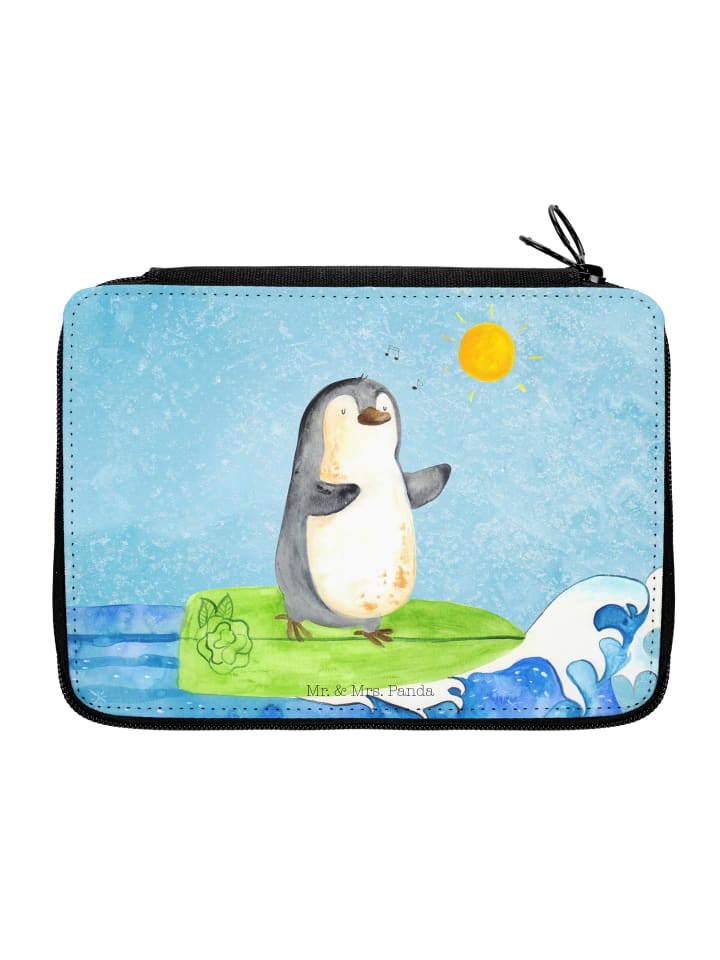 Mr. & Mrs. Panda Federmappe Pinguin Surfer ohne Spruch in Eisblau günstig kaufen onesize