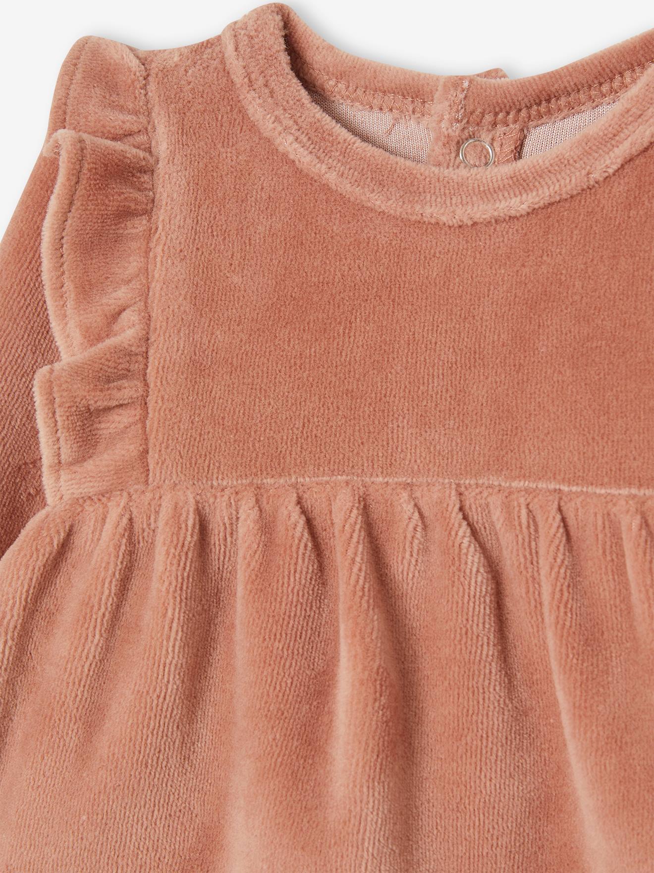 Lot de 2 dors-bien bébé fille en velours lot ivoire