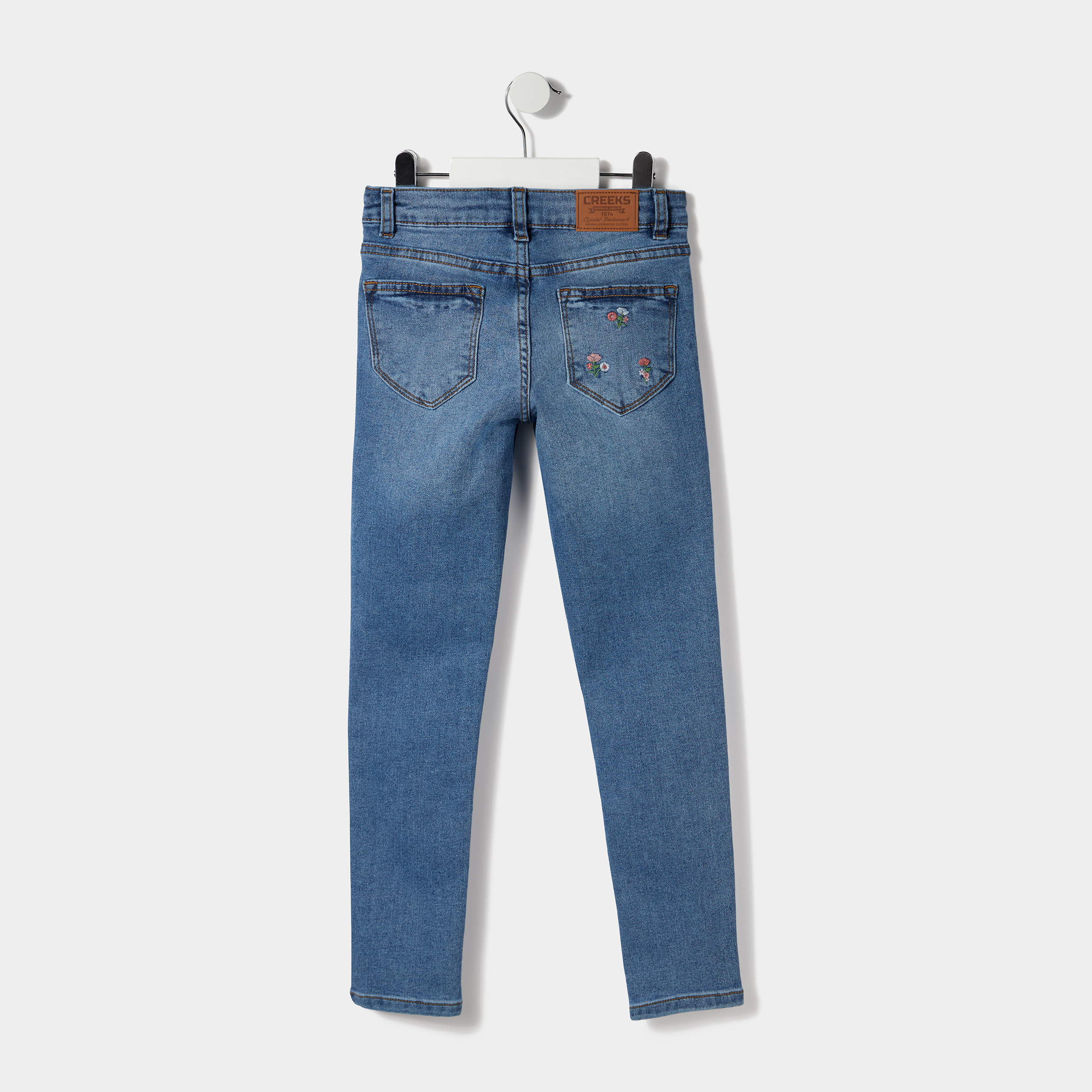 Jeans skinny brodé Creeks denim double stone fille | La Halle