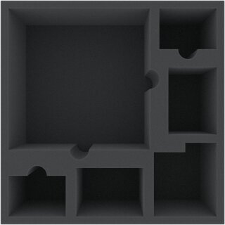 Feldherr 285 mm x 285 mm x 100 mm Schaumstoffeinlage für Brettspiele - 6 Fächer