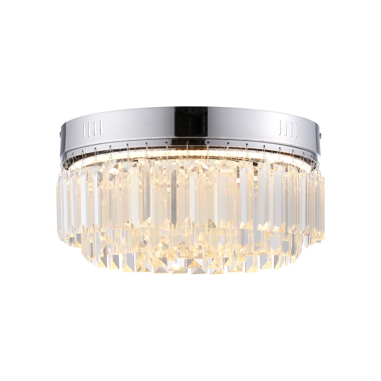 Paul Neuhaus LED Deckenleuchte KRISTA, stufenlos dimmbar, mit Kristallbehang, Ø32 cm, Chrom