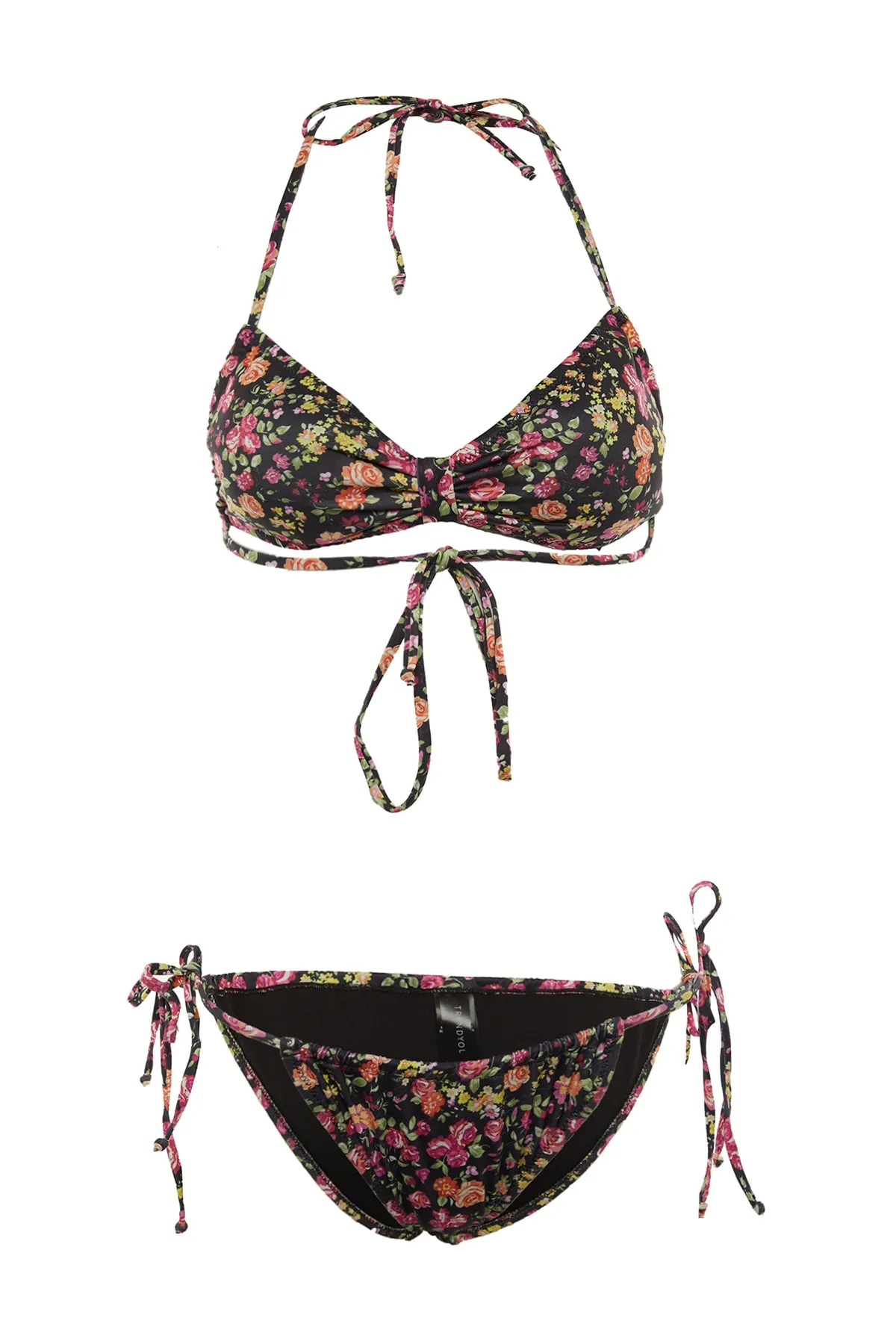 Trendyol Collection  Trägerloses Bikini-Set mit hohem Beinausschnitt und Blumenmuster TBESS22BT0019