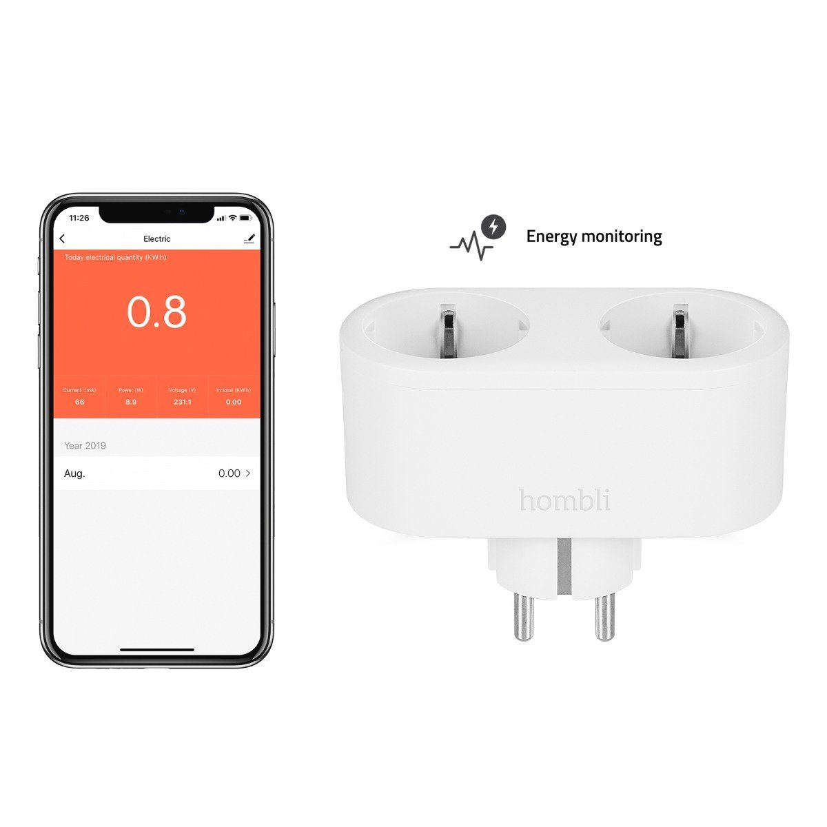 Hombli smarte zweifach Steckdose Smart-Home-Zubehör