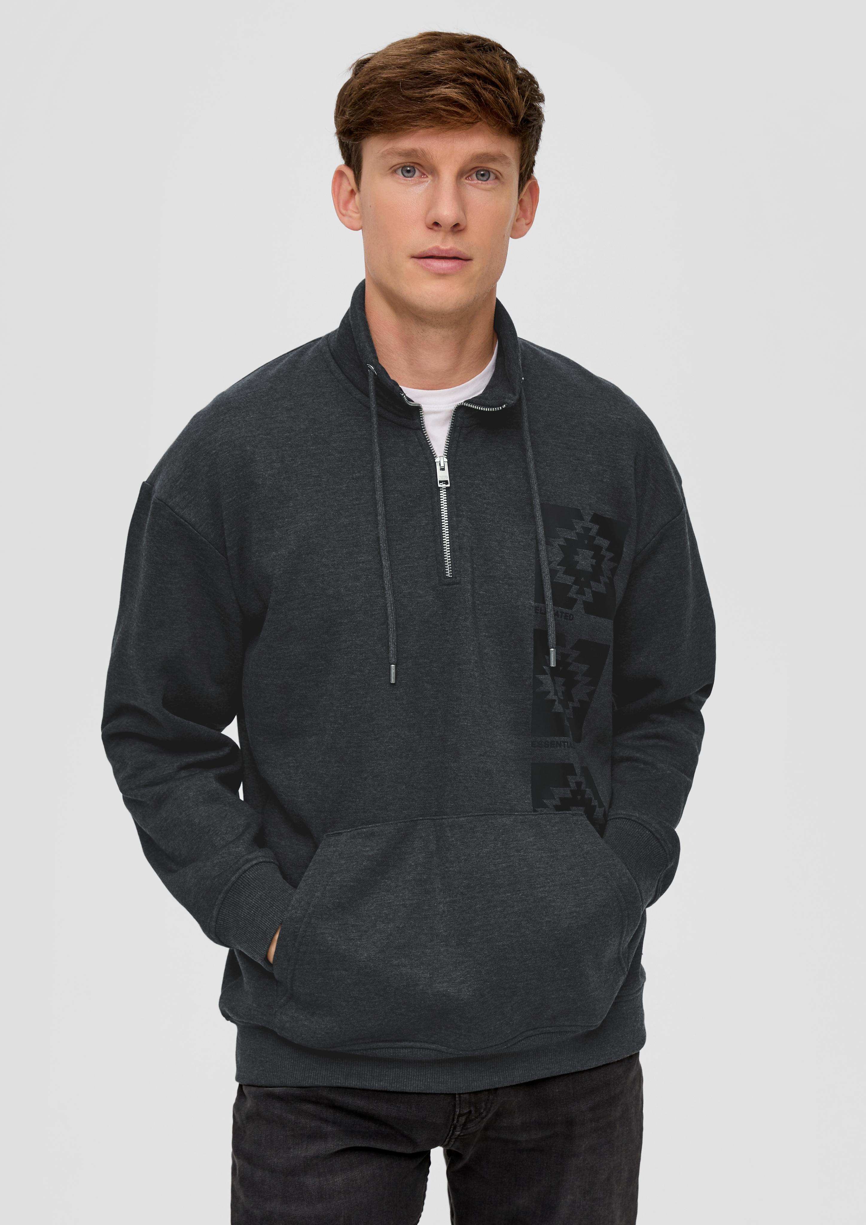 Sweatshirt mit Troyer-Kragen  2138684-98D1
