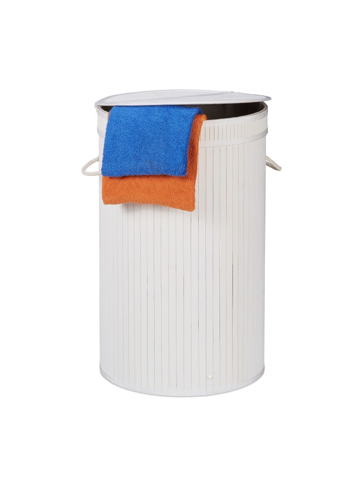 relaxdays Wäschekorb in Weiß - (H)63 x Ø40 cm günstig kaufen onesize