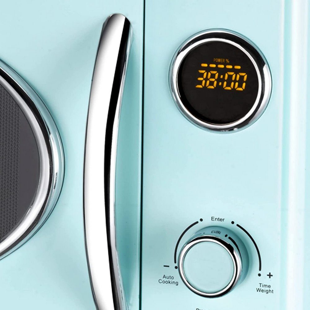 MELISSA Mikrowelle Classico Retro Design Microwelle Microwave, Mikrowelle, Grill, Kombistufe: Mikrowelle + Grill, 23,00 l, Grill, inklusive Grillrost, mit Uhr, 12 automatische Garprogramme