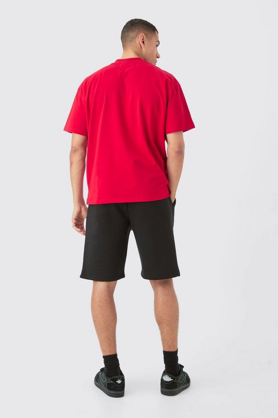 Oversize T-Shirt mit Bm-Stickerei