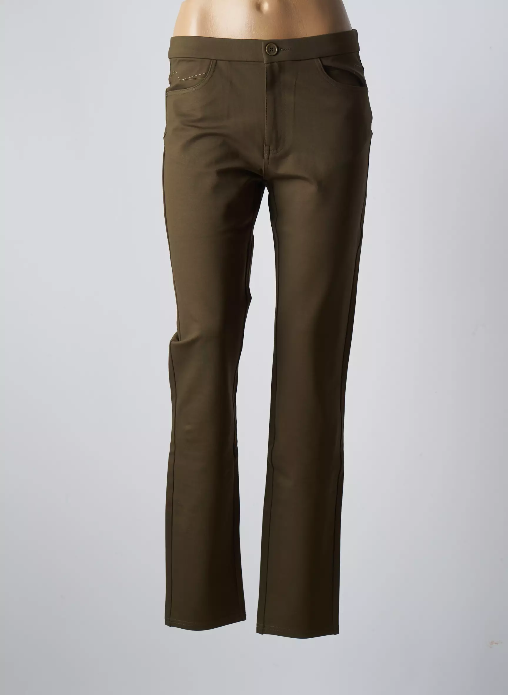 Youline Pantalons Slim Femme couleur vert