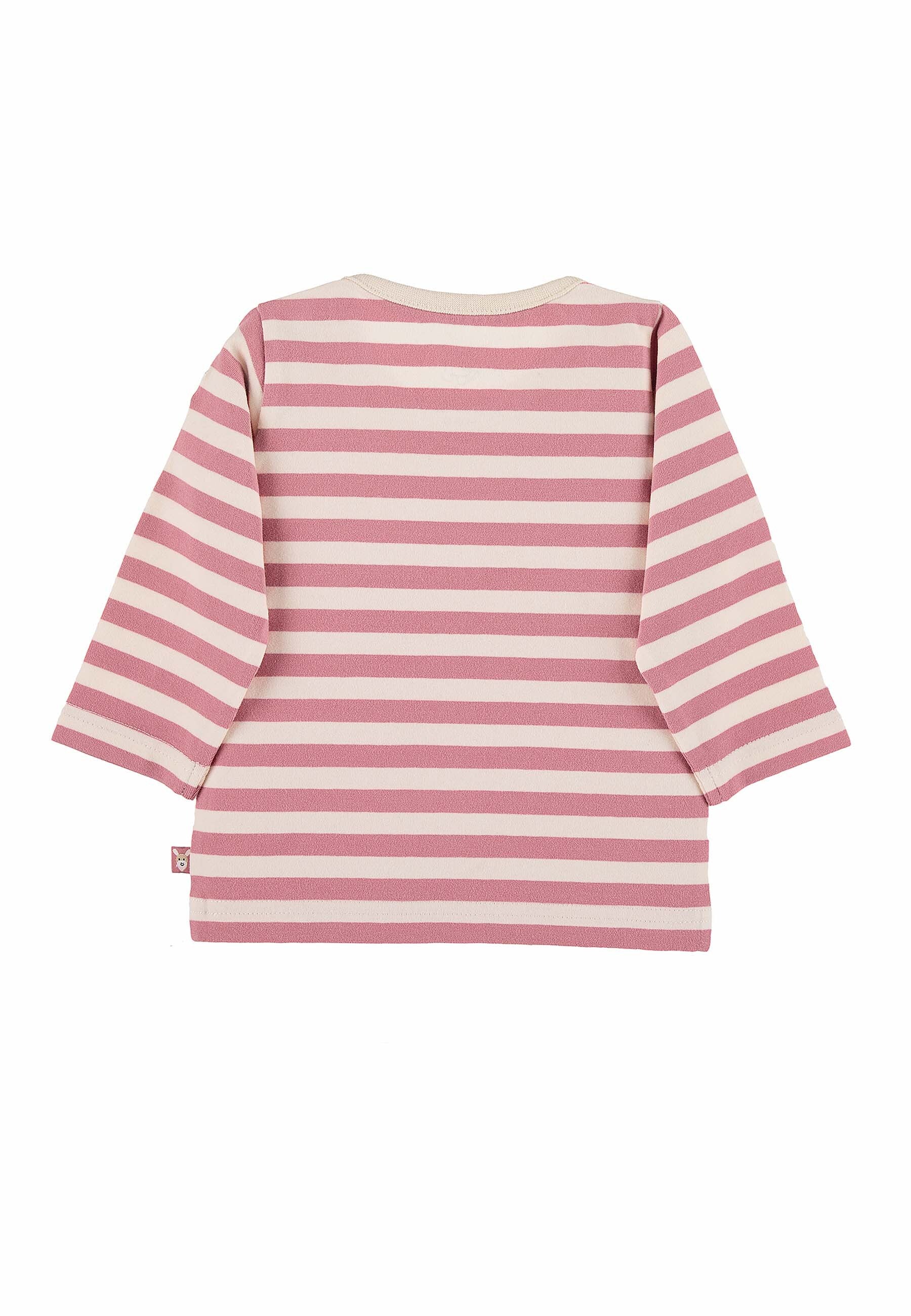 GOTS Langarm-Shirt Esel Emmi Girl, Rosa gestreift