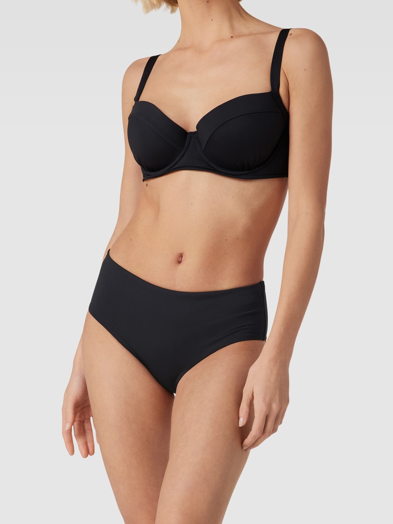 Bikini-Hose mit elastischem Bund in schwarz