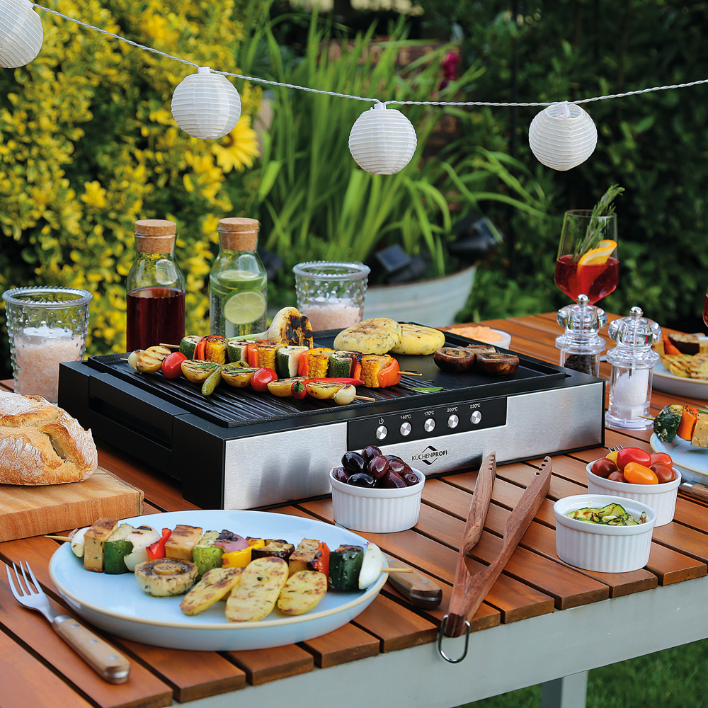 Tischgrill Style silberfarben/
