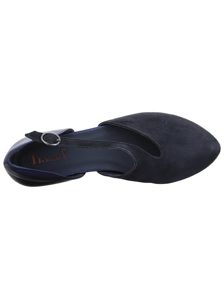 Think! Leder-Ballerinas in Dunkelblau günstig kaufen